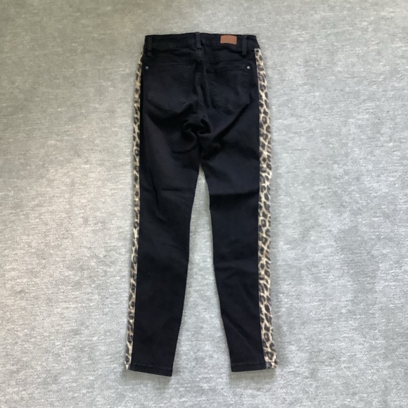 Judy Blue Black With Leopard Print Skinny Fit Jeans Sz. 3/26 - Picture 7 of 7